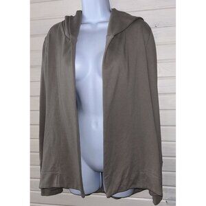 JAMES PERSE Sz 3 (LARGE) Pummice Open Hooded Cardigan 100% Cotton $395 EUC